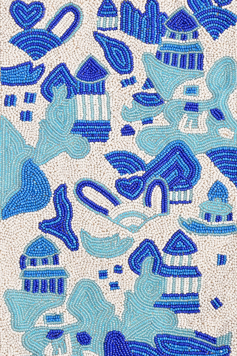 Silver Lake Blue Embellished Tote