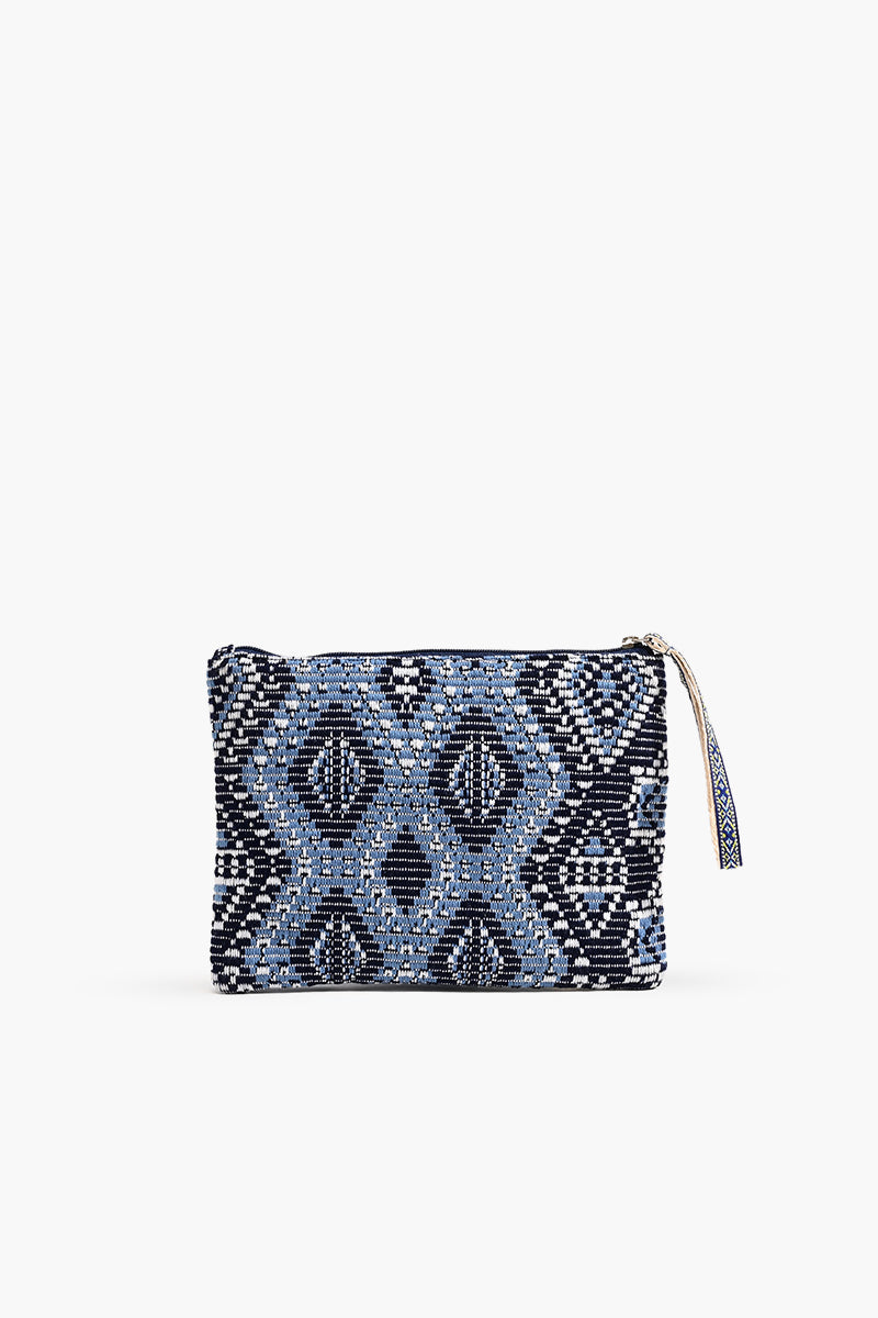 Cool Camo Embellished Top Zip Clutch