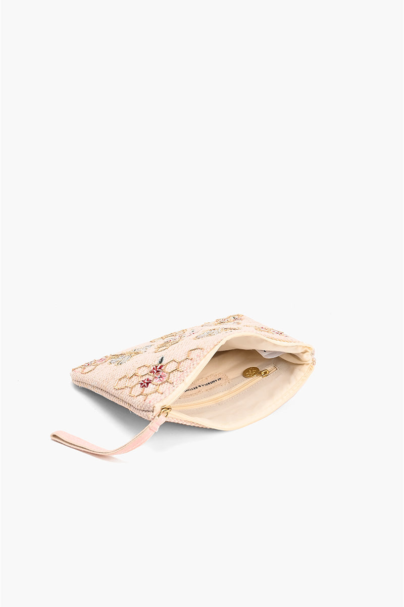 Rose Gold Bee Wristlets Hand-Woven Jacquard Design