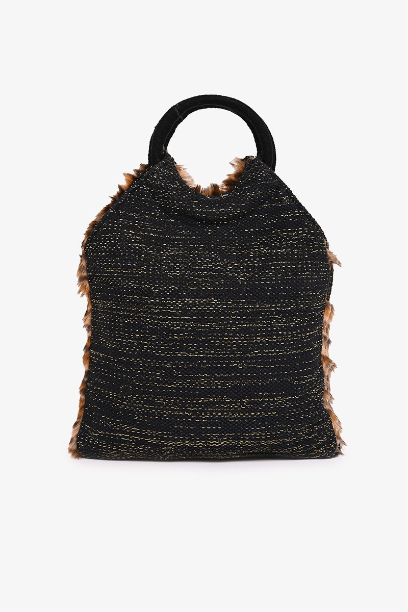 Faux Fur Fab Leopard Foldover Clutch