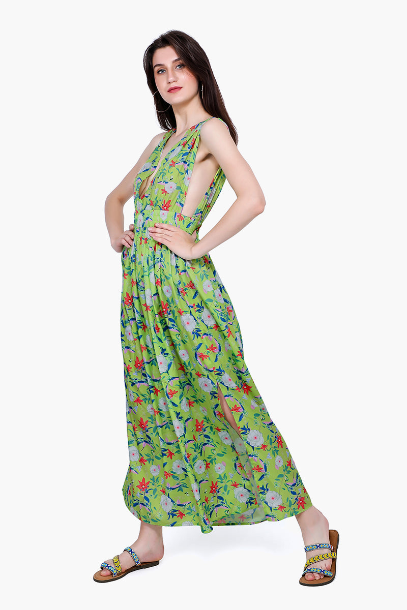 Misty Sunshine Floral Maxi Dress