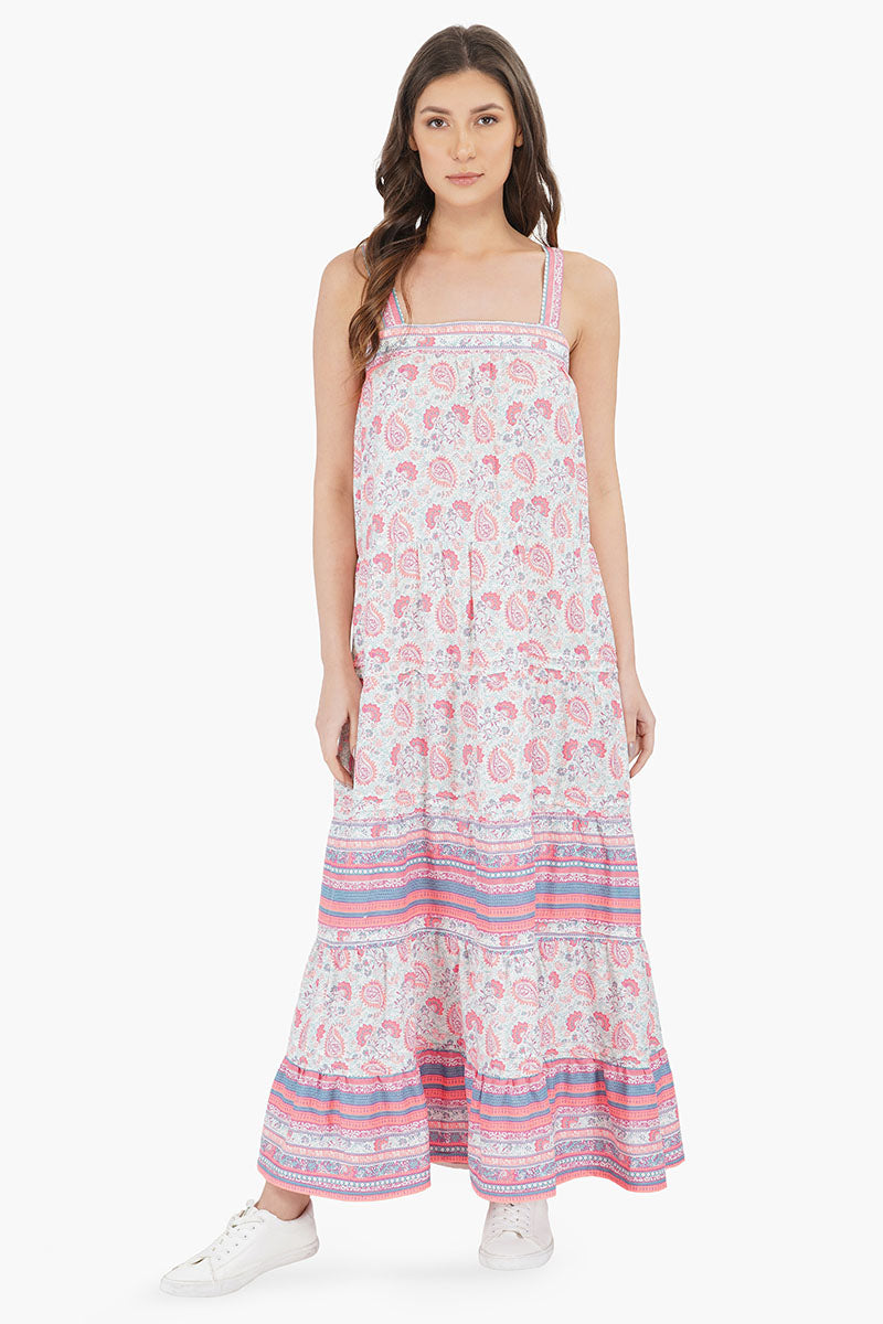 Sugar Coral Floral Maxi Dress