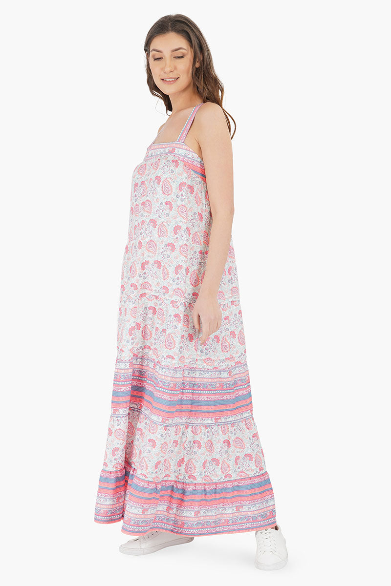 Sugar Coral Floral Maxi Dress