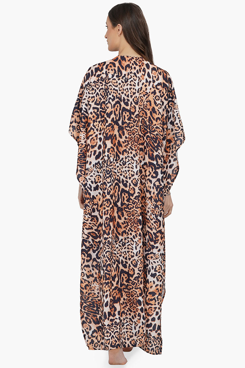 Brown Leopard Maxi Kaftan