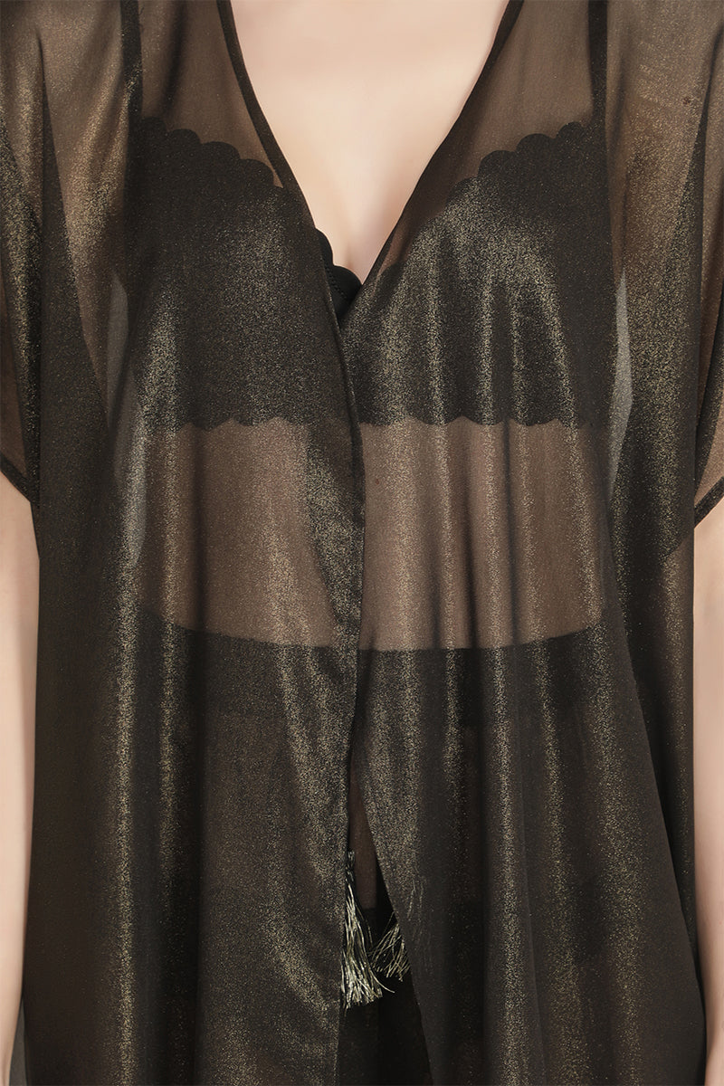 Black Shimmer Sheer Cover Up