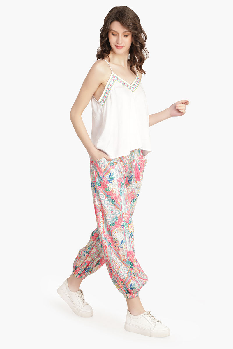 Pink Carnation Embellished Top