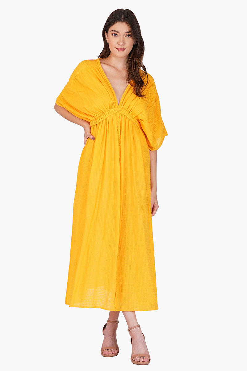 Amber Cotton Dobby Maxi Dress - A Perfect Blend of Style and Comfort - Comfortable, Elegant, and Perfect for the Beach or Parties