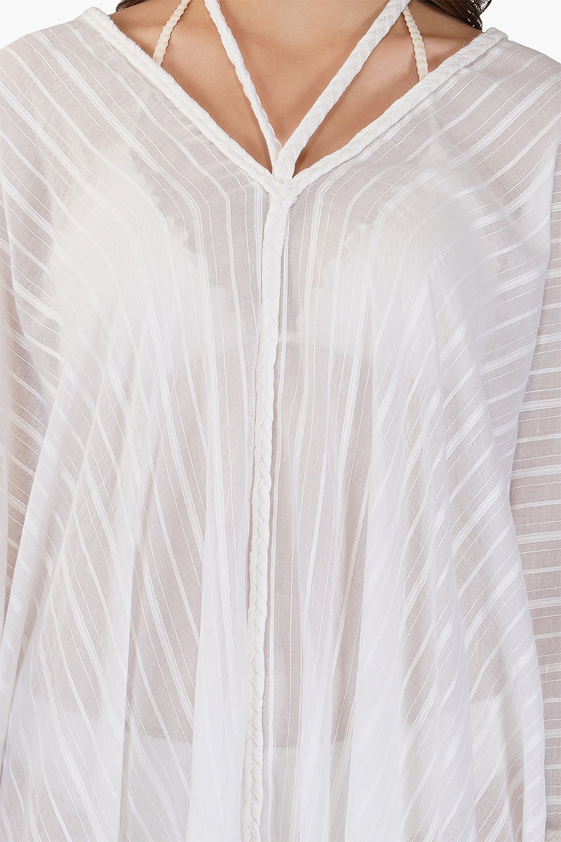 White Cotton Dobby Cover up