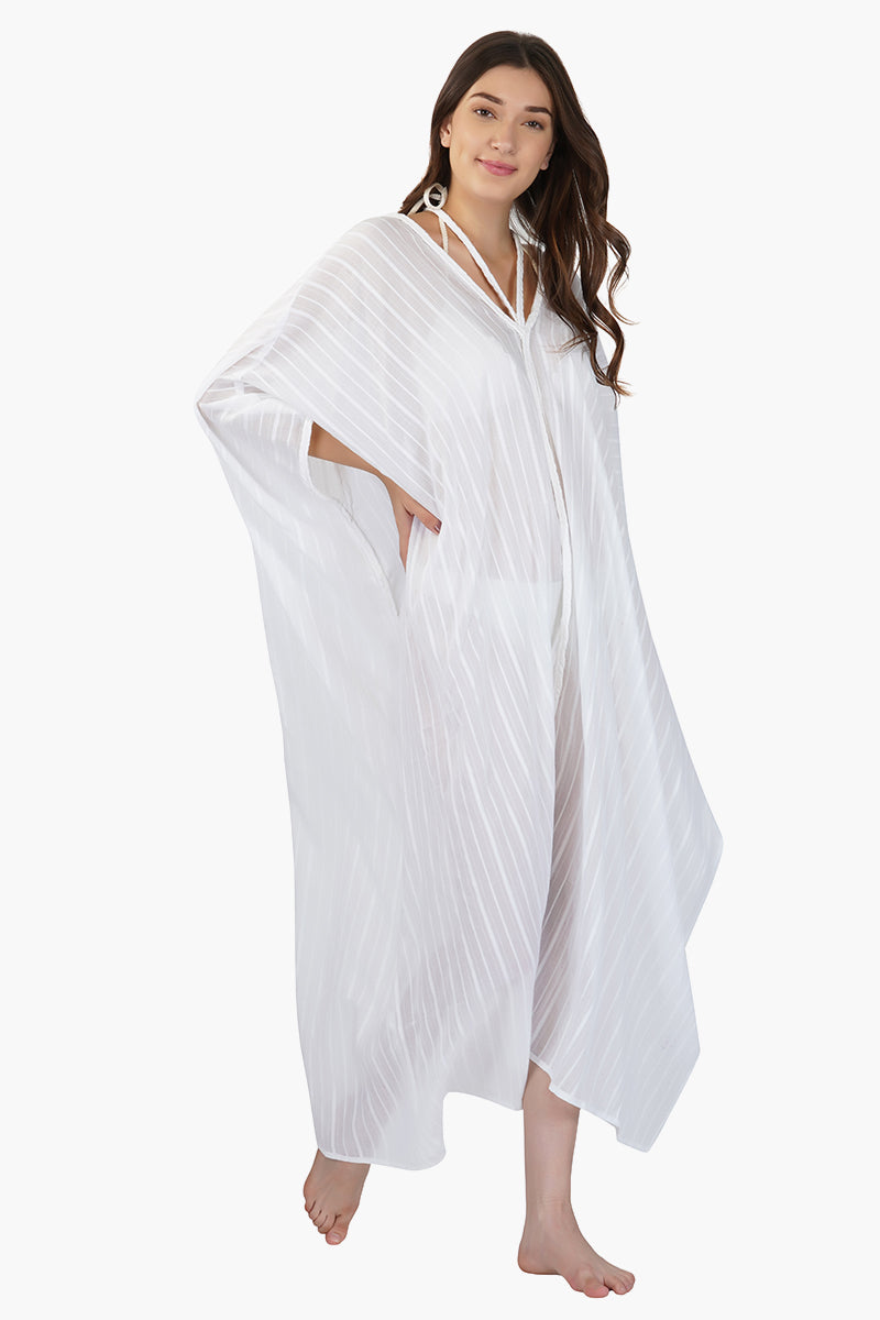 White Cotton Dobby Cover up