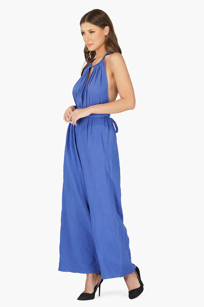 Nautical Blue Cotton Jumpsuit