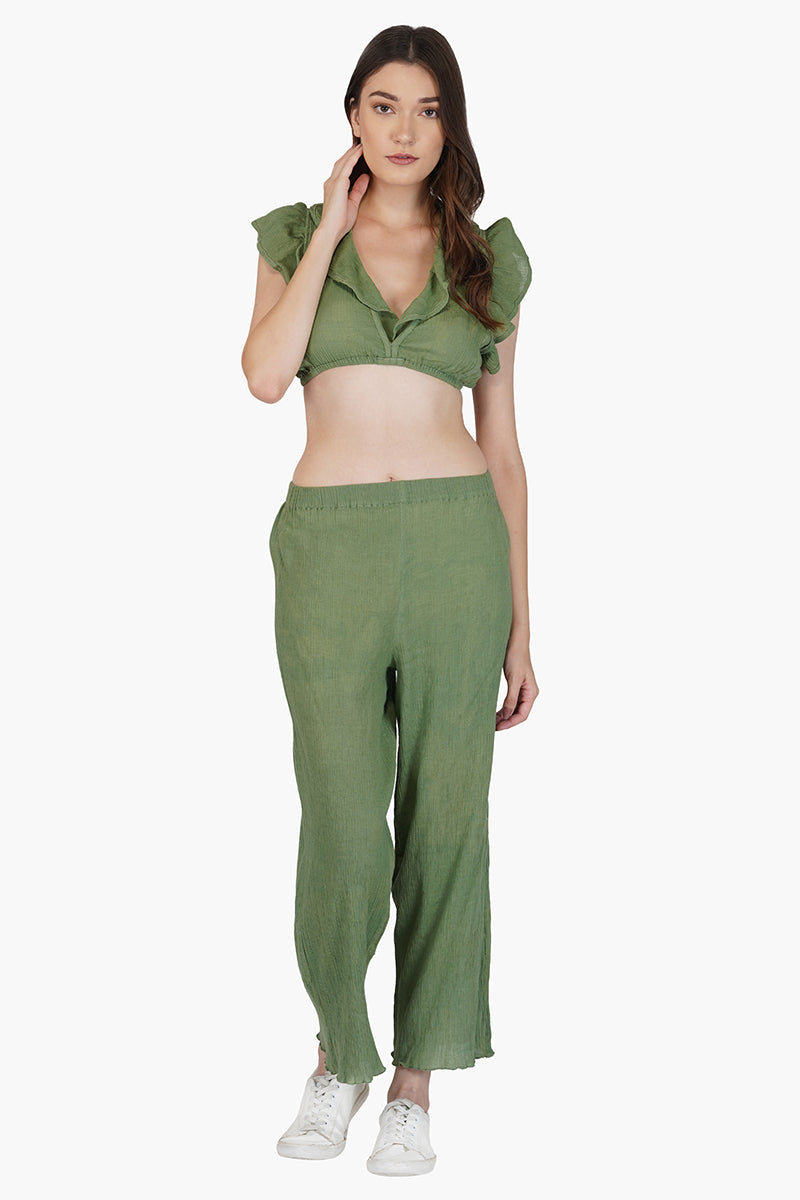 Olivia Crop Flax Flood Pants Black