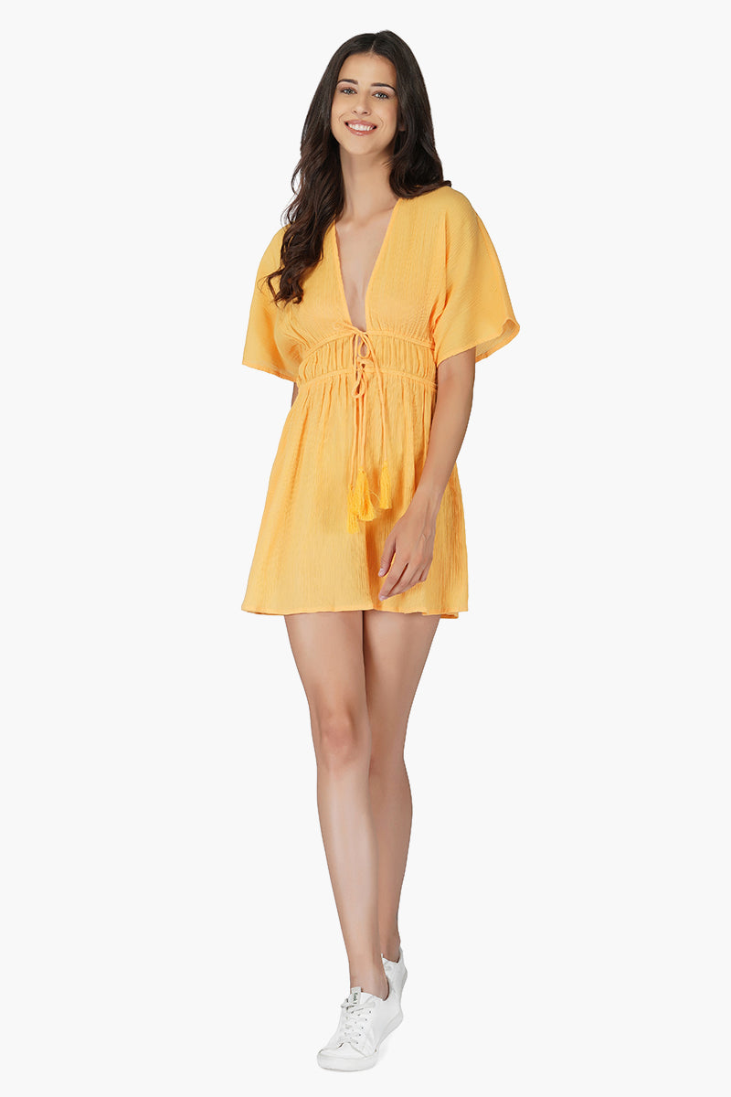 Amber Cotton Crepe Short Dress