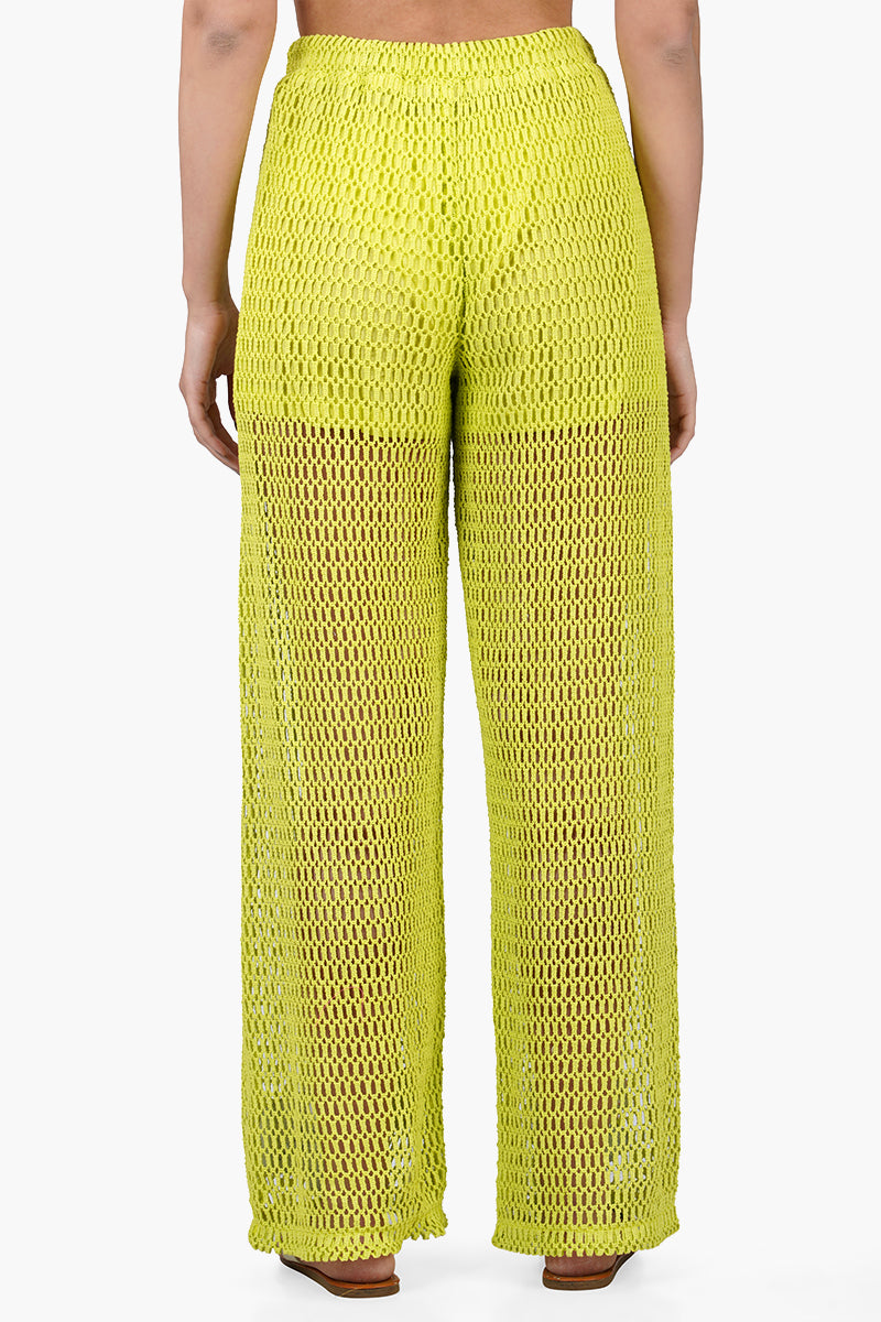 Bianca Crochet Pants with Floral Embroidery