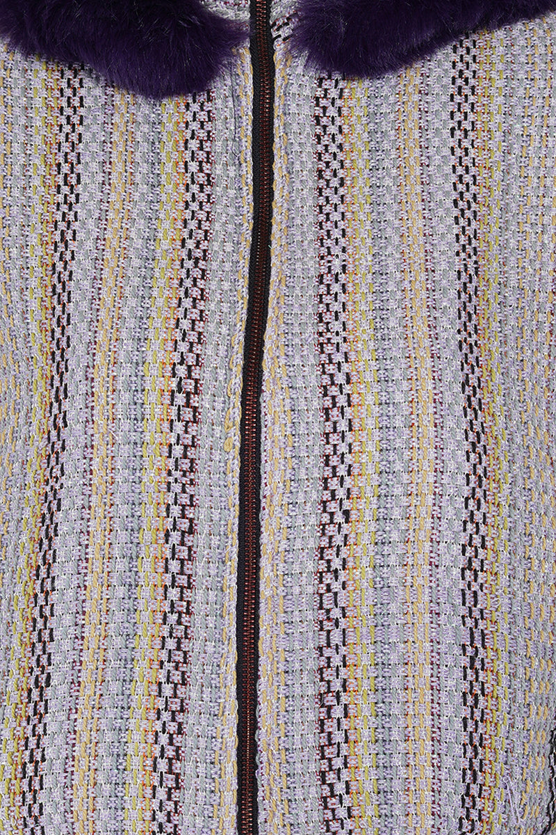 Purple Passion Faux Fur Bomber Jacket