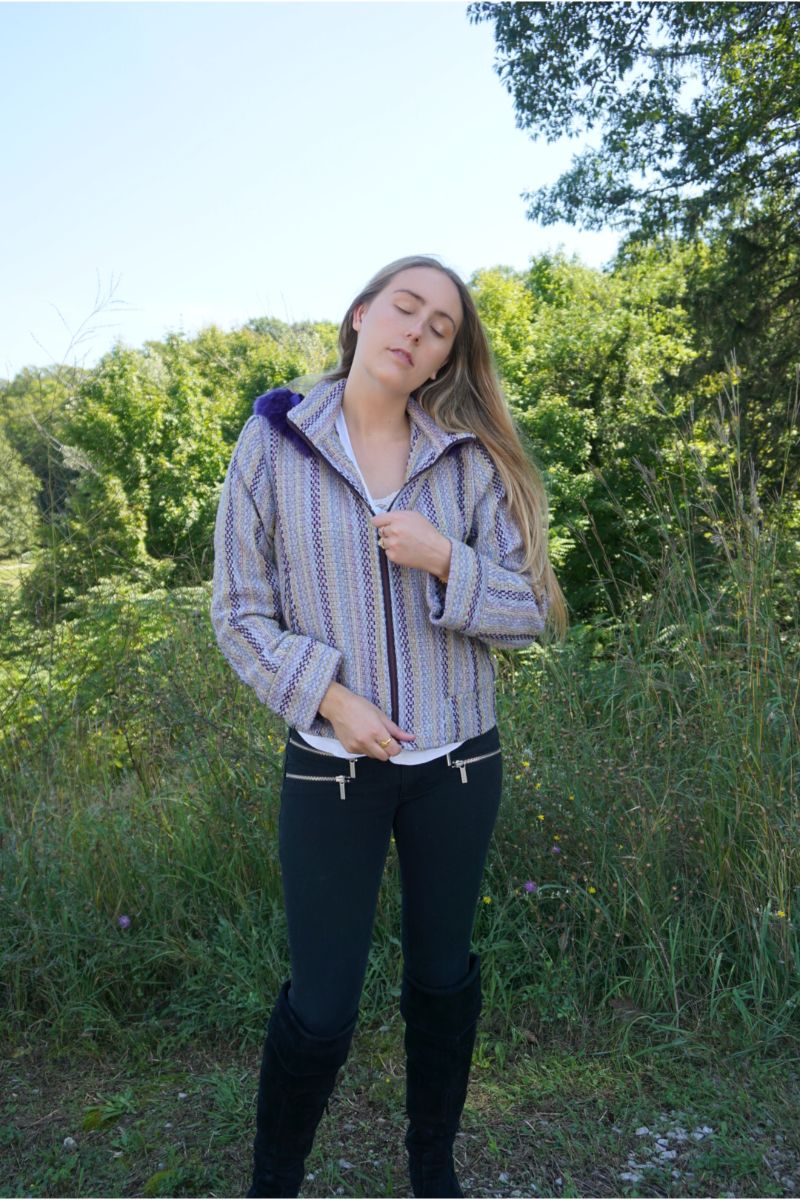 Purple Passion Faux Fur Bomber Jacket