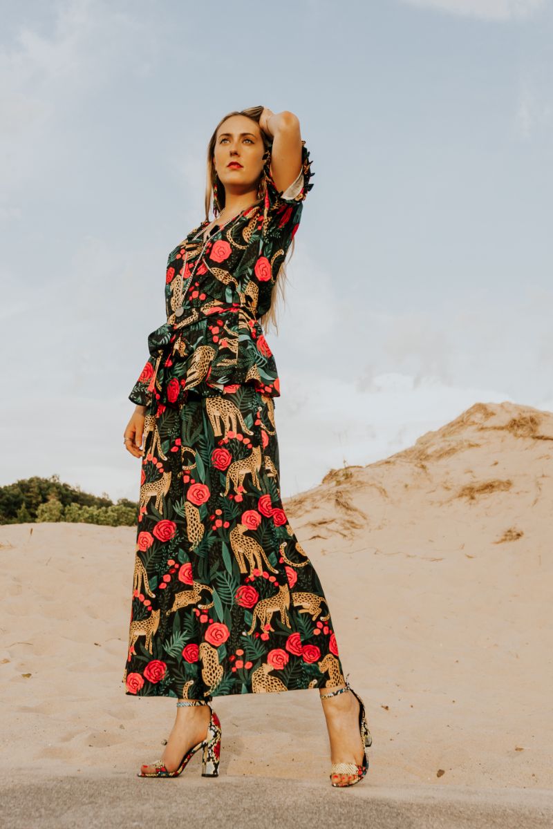 Jaguar Paradise Peplum Top