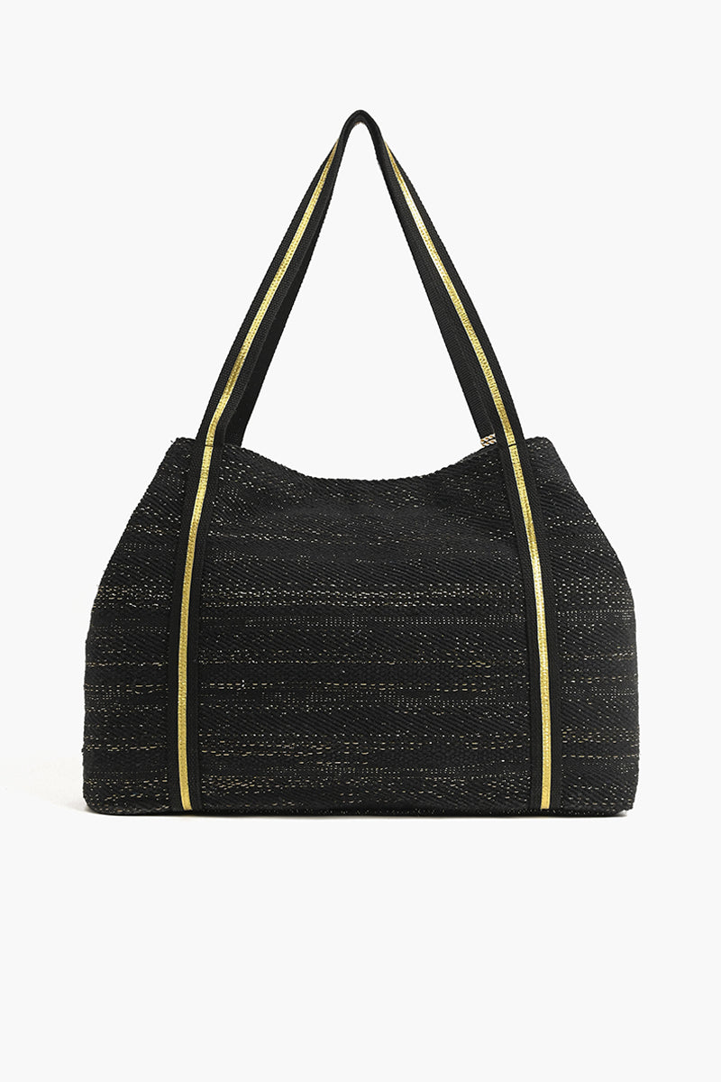 Luxe Love Tote - Hand Beaded Large Black Tote For Women