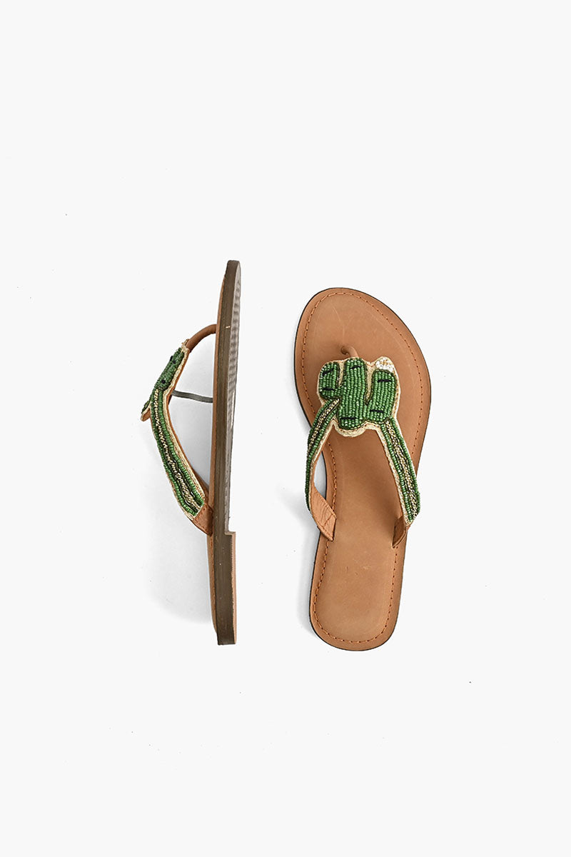 Prickly Cactus Beaded Bohemian Sandals
