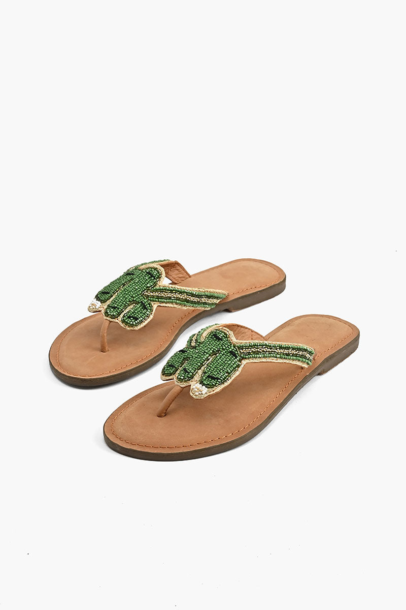 Prickly Cactus Beaded Bohemian Sandals