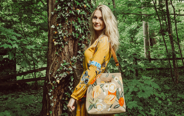 Our embroidered lime n lemon jute tote bag | Why Jute Handbags Are Eco-Friendly