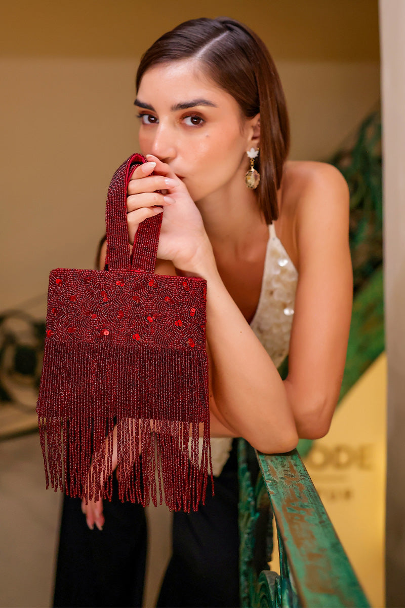 Soiree Glamour Fringe Bag | View 1