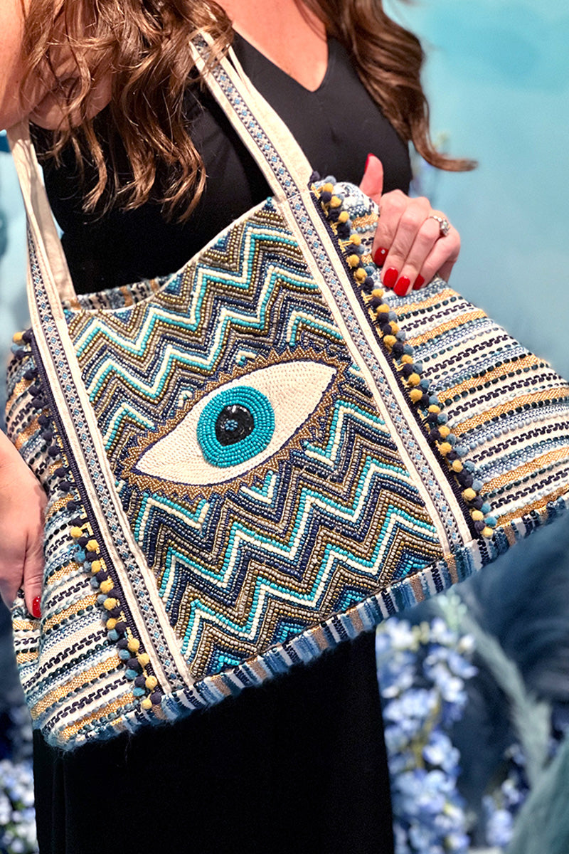 Beach bag evil eye Clearance