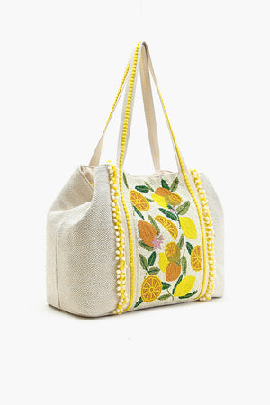 Emerald Eden Beaded Shoulder Bag