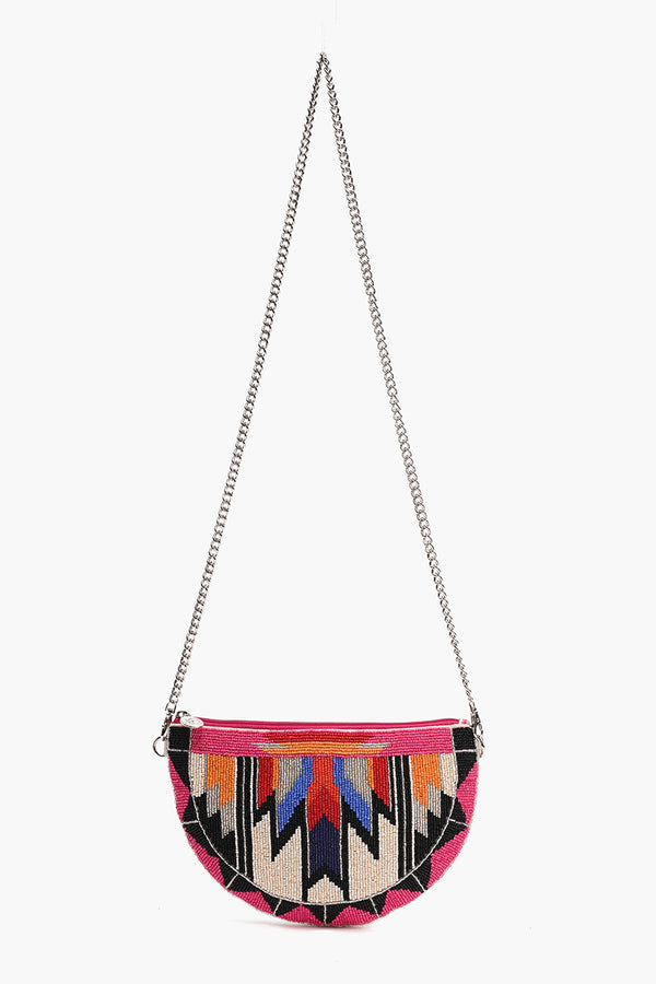 Aztec Embellished Crossbody Pouch with Coin Pouch
