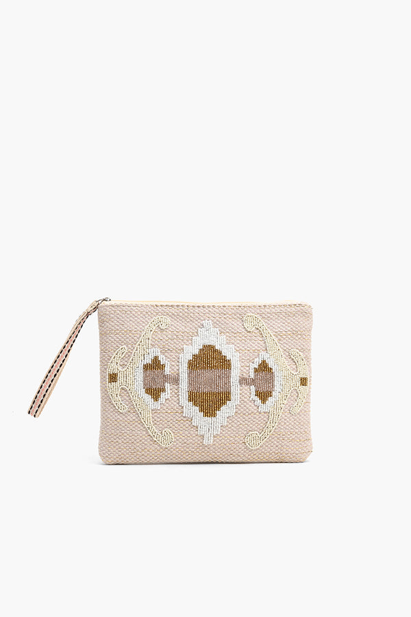 Natural Embellished Pouch