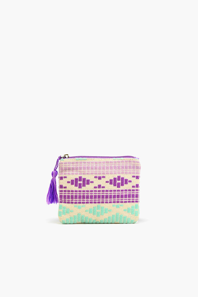 Violet Handwoven Jacquard Coin Bag