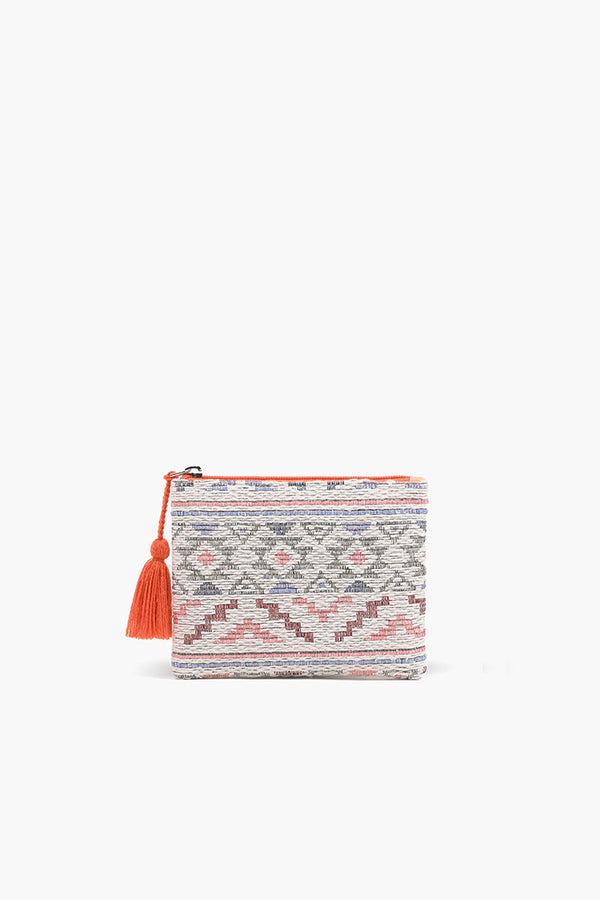 Ivory Handwoven Jacquard Coin Bag