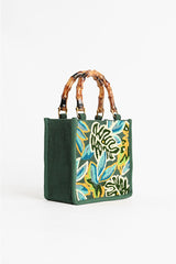 Evergreen Monstera Embellished Crossbody Bag