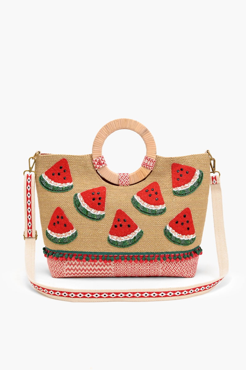 Watermelon Waves Cane Handle Tote