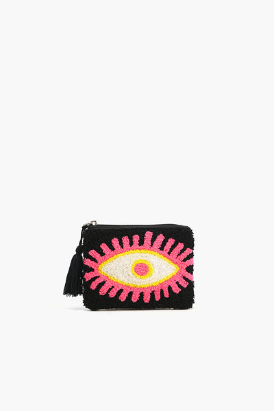 Blazing Black evil eye coin pouch | America & Beyond