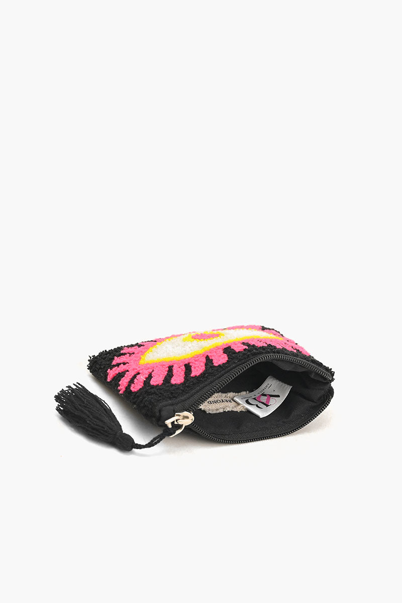 Blazing Black evil eye coin pouch | America & Beyond