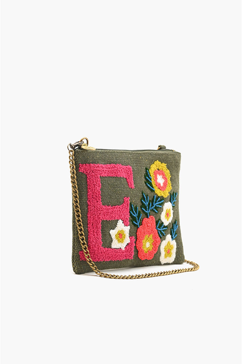 E Floral Crossbody Bag
