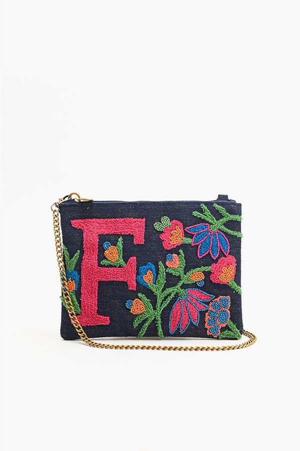 F Floral Crossbody Bag