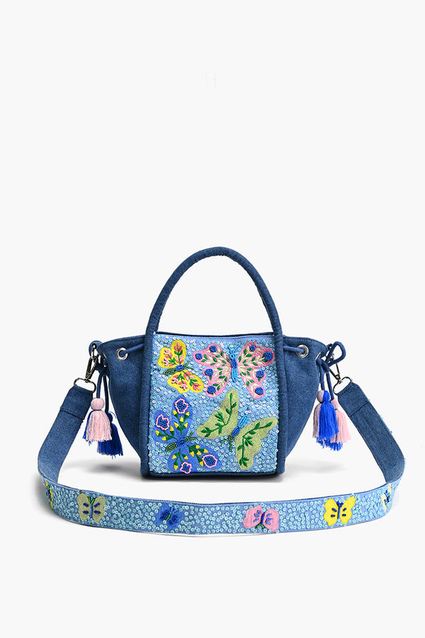 Azure Butterfly Ballet Handheld Bag