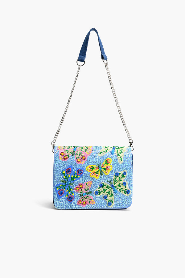 Azure Butterfly Ballet Shoulder Bag