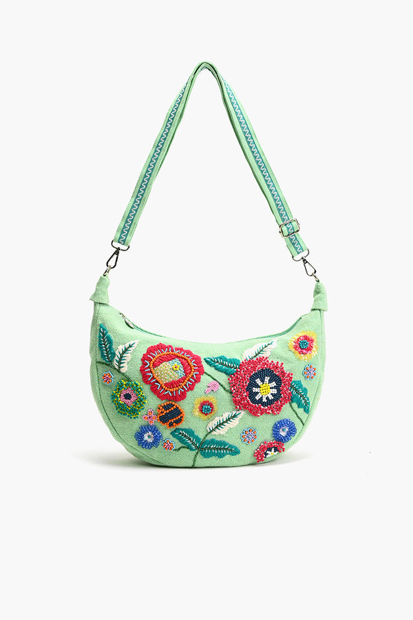 Blue Bloom Bouquet Shoulder Bag