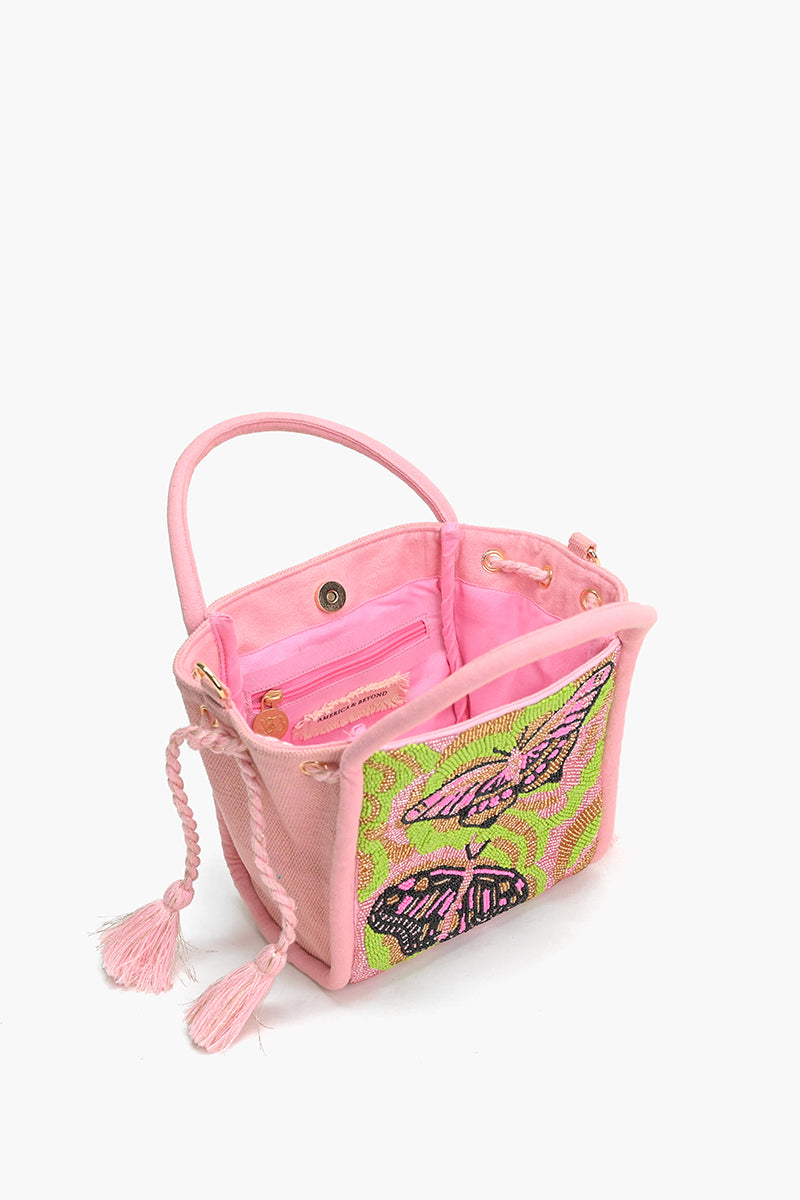 Mystic Pink Butterfly Mini Tote