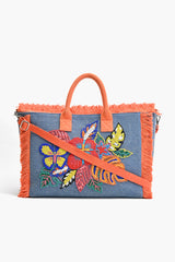 Rainbow Flutterby Foliage Tote