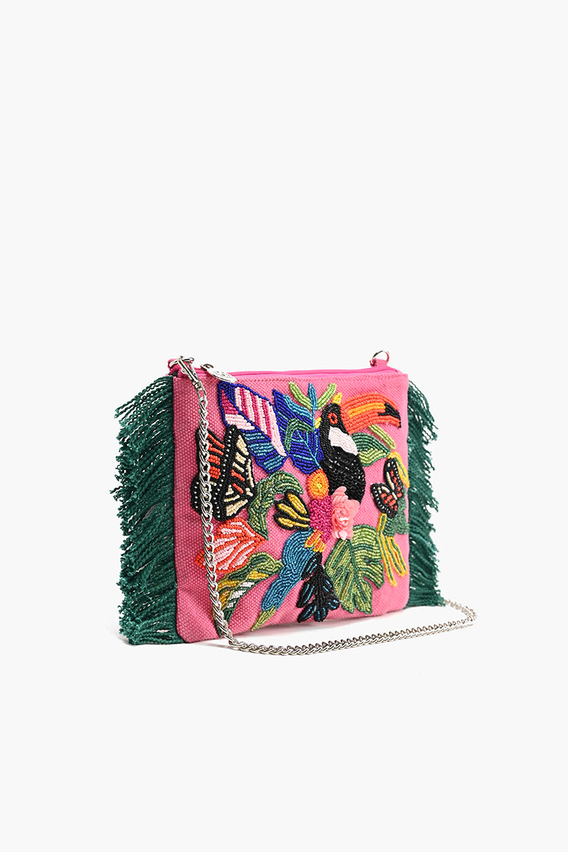 Pink Flutter Oasis Clutch Bag