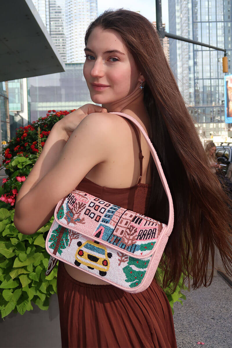 New York Dreams Beaded Shoulder Bag