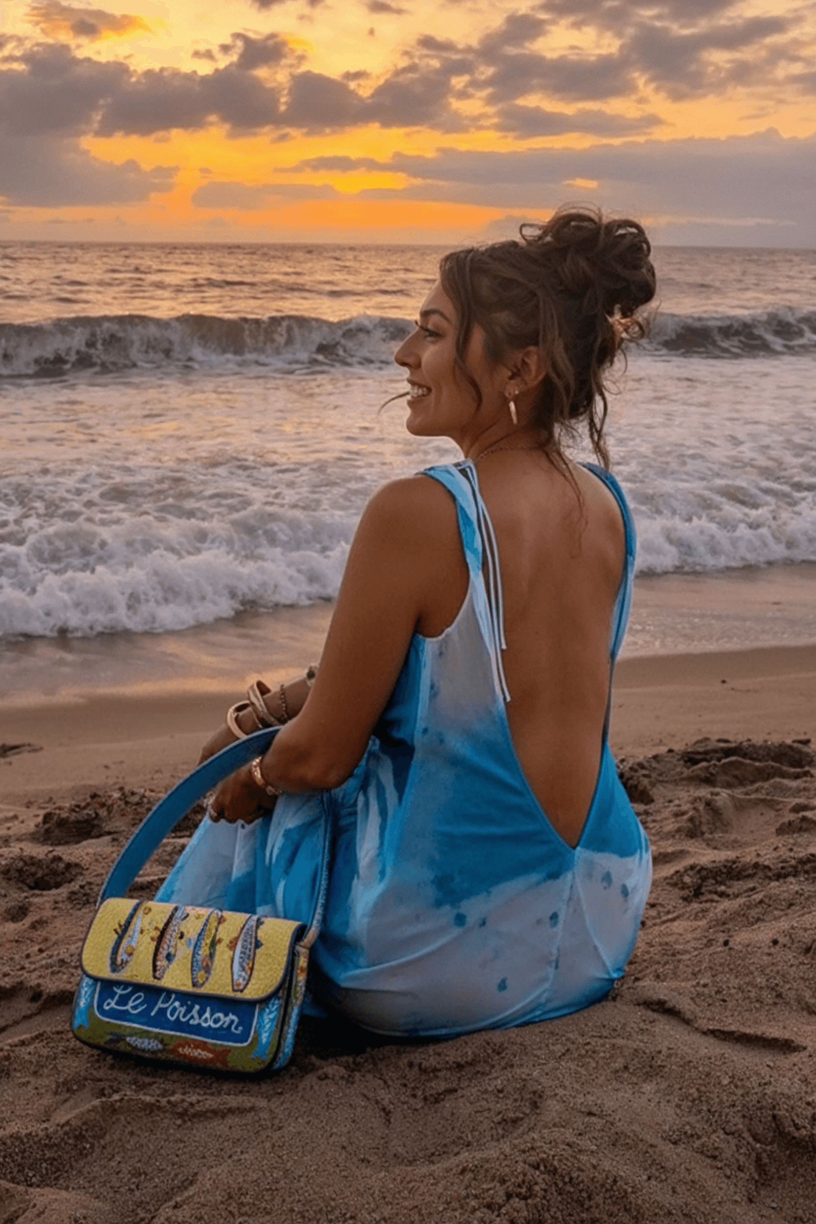 Fish Tales Beaded Shoulder Bag