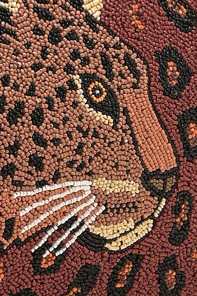 Forest Leopard Beaded Book Tote | America & Beyond