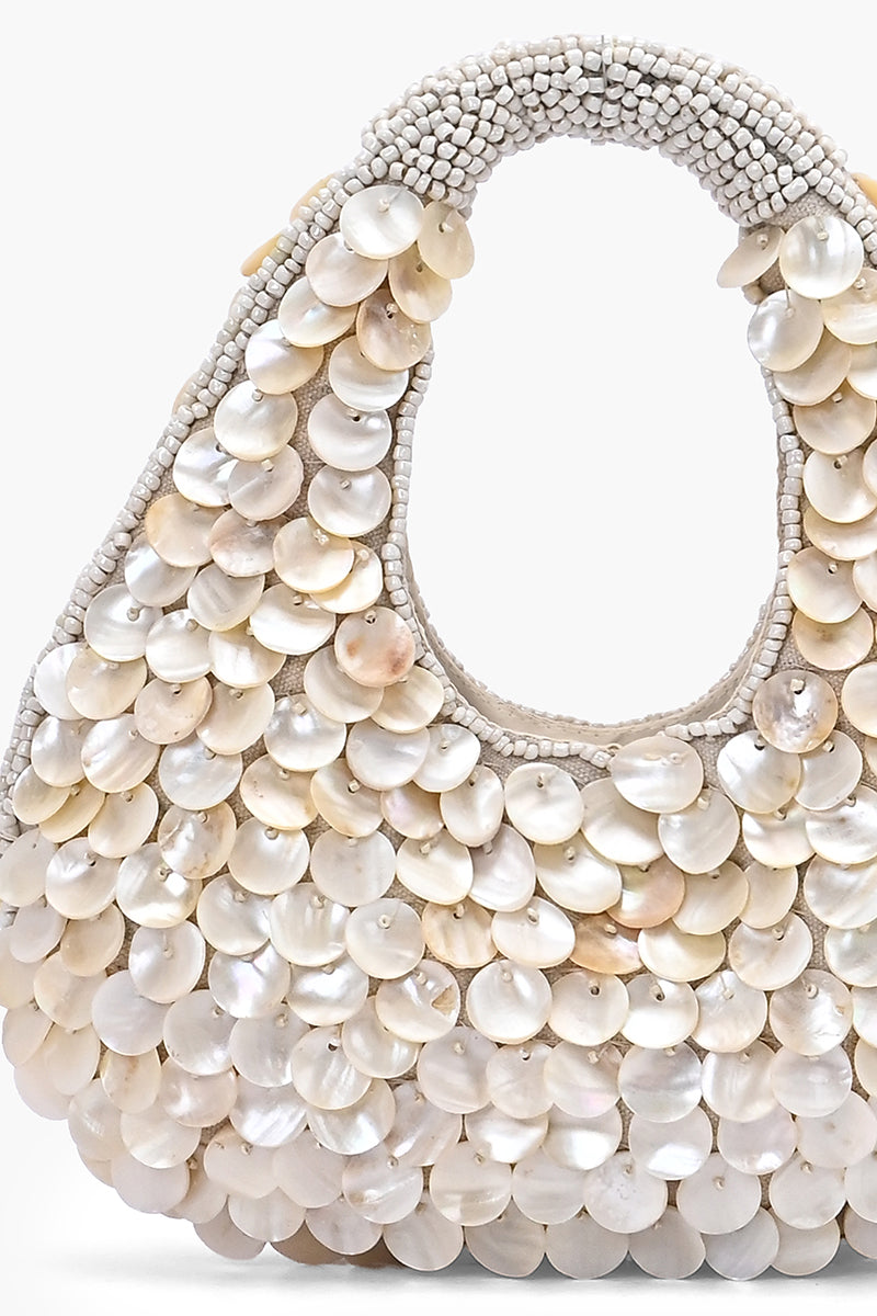 Rainbow Shell Beaded Round Hand-Held Bag | View 3