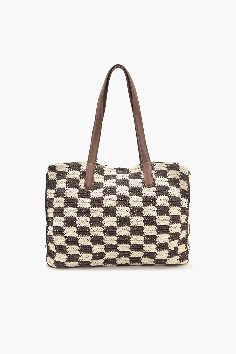 Checkered Crochet Tote | America & Beyond