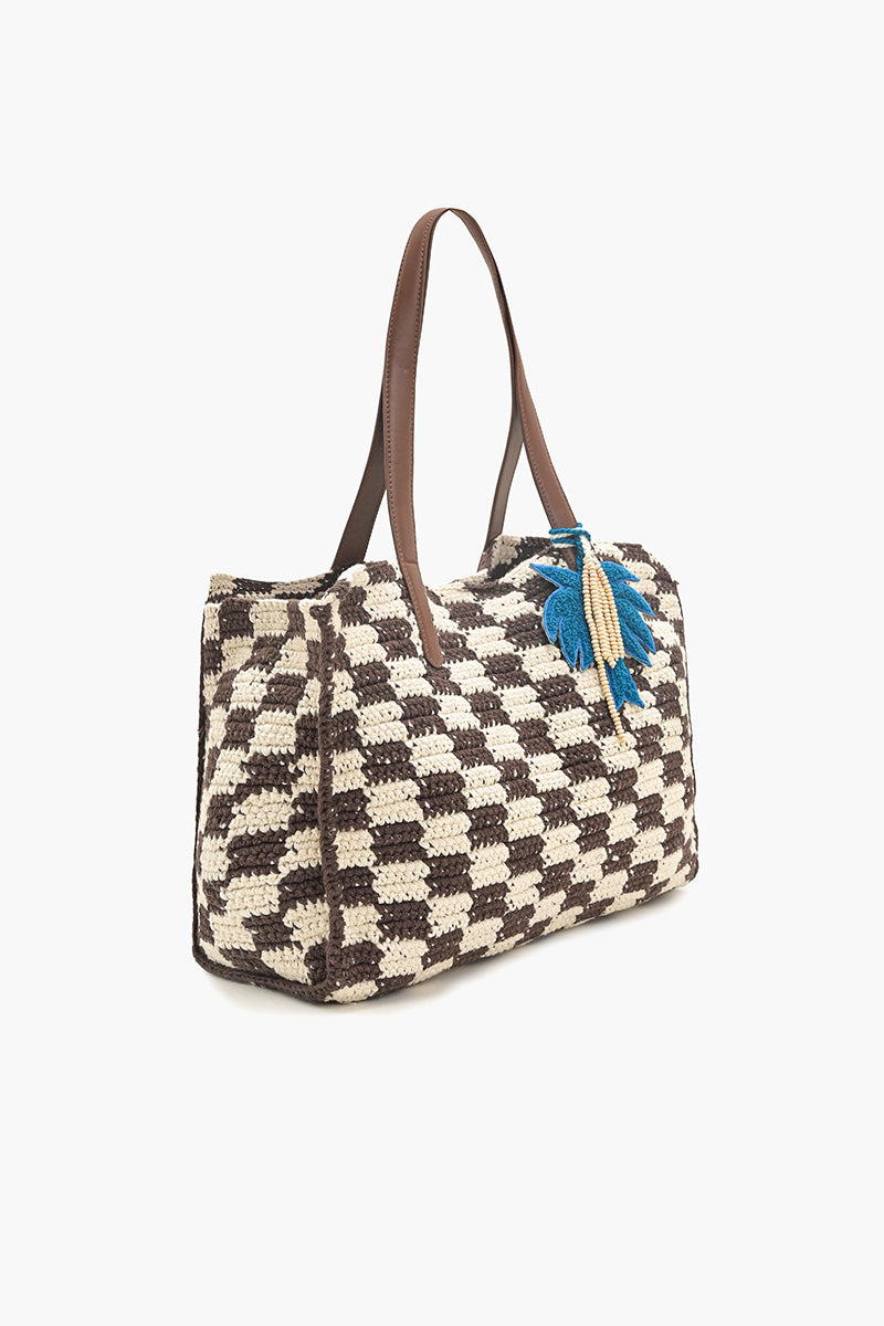 Checkered Crochet Tote | America & Beyond
