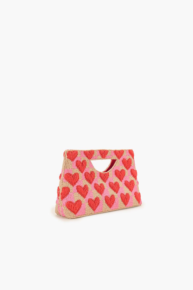 Amour Artisan Heart Beaded Handheld Clutch